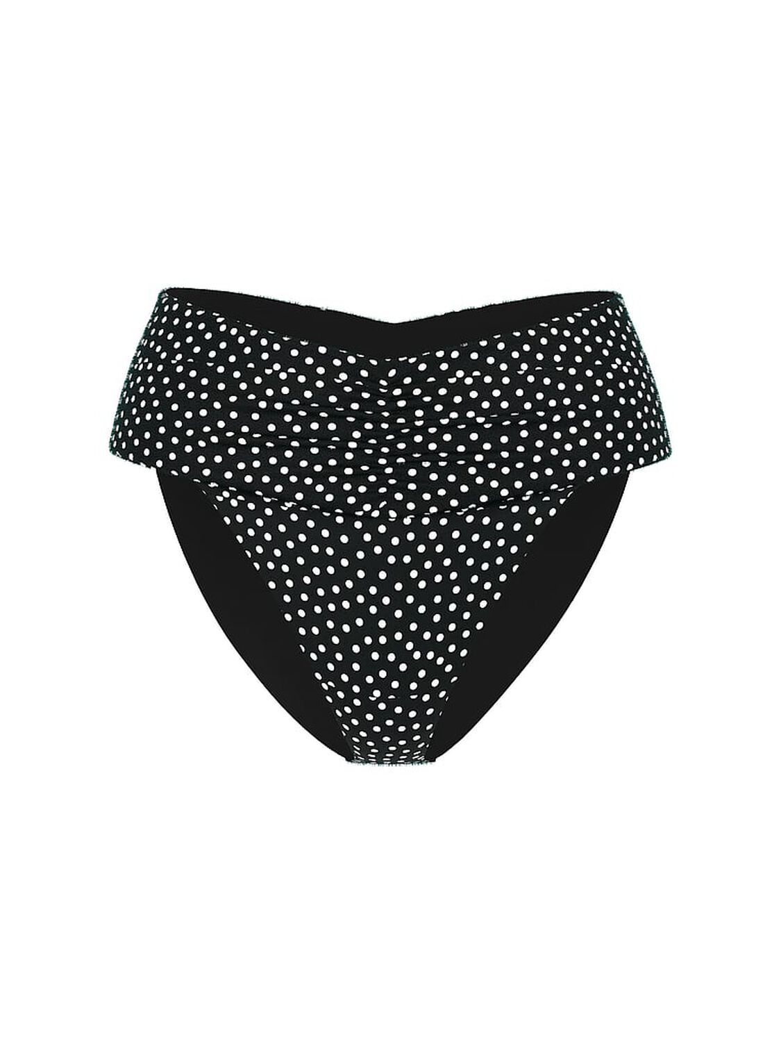 vs Victoria's Secret Swim Essential Cinched High-Waist Bikini Bottom Black & White Dots 3 of 3 