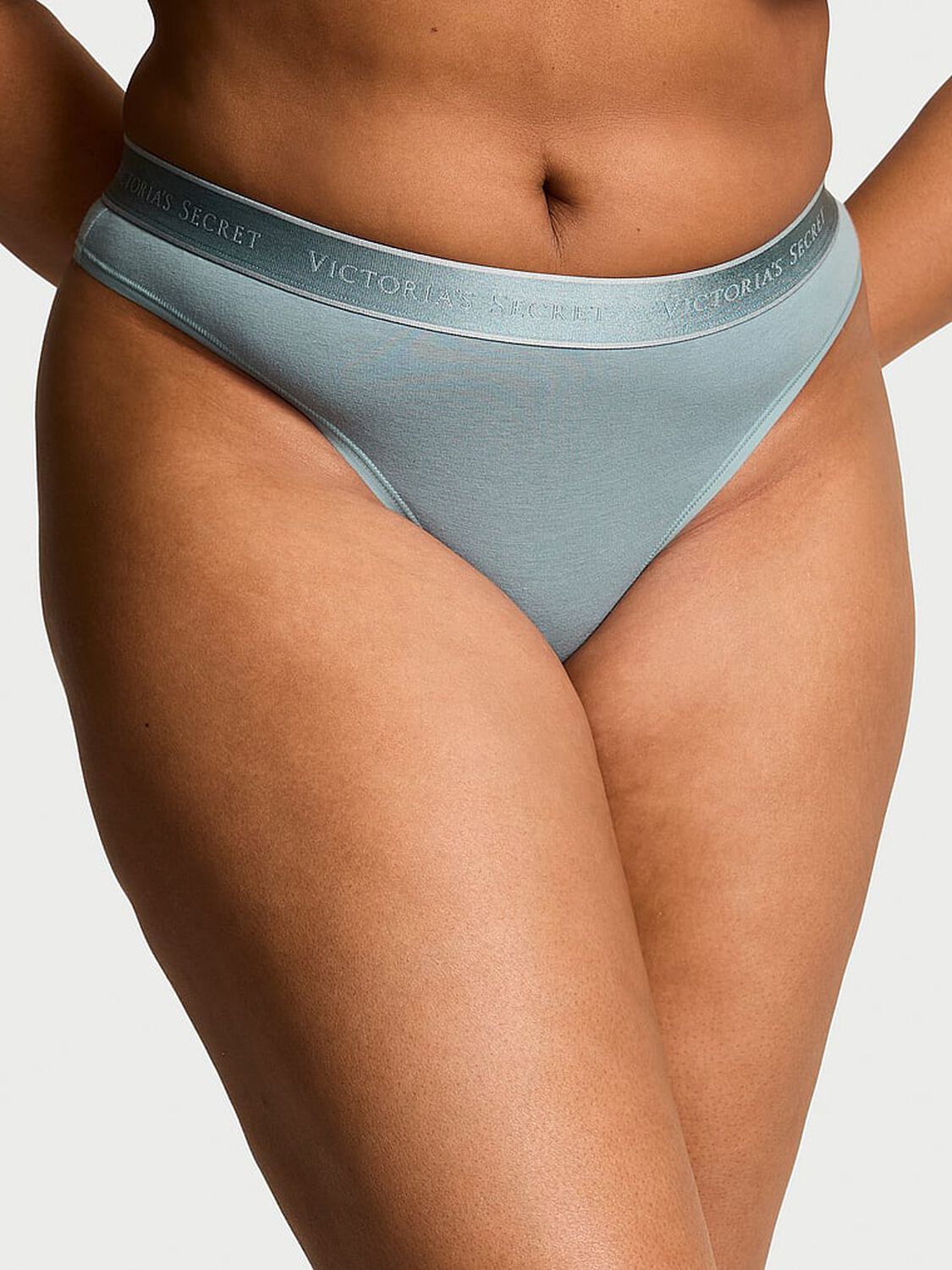 vs Cotton Logo Cotton Thong Panty Jupiter Blue 3 of 3 