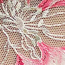 Peony Embroidery Brazilian Panty, White & Pink Peonies, swatch