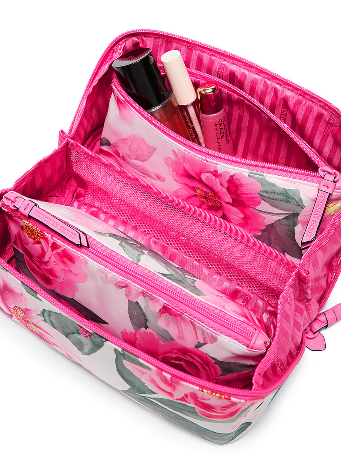 vs Victoria's Secret 3-Piece Makeup Bag Heritage Stripe 3 of 4 