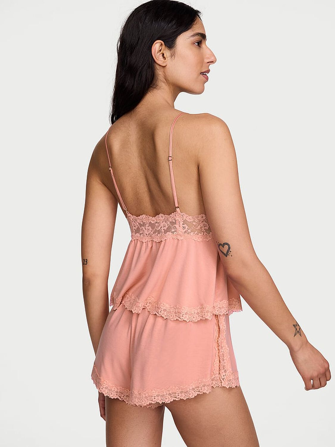 vs Victoria's Secret SoSoft&trade; Modal Lace-Trim Cami & Shorts Set Blush 2 of 2 