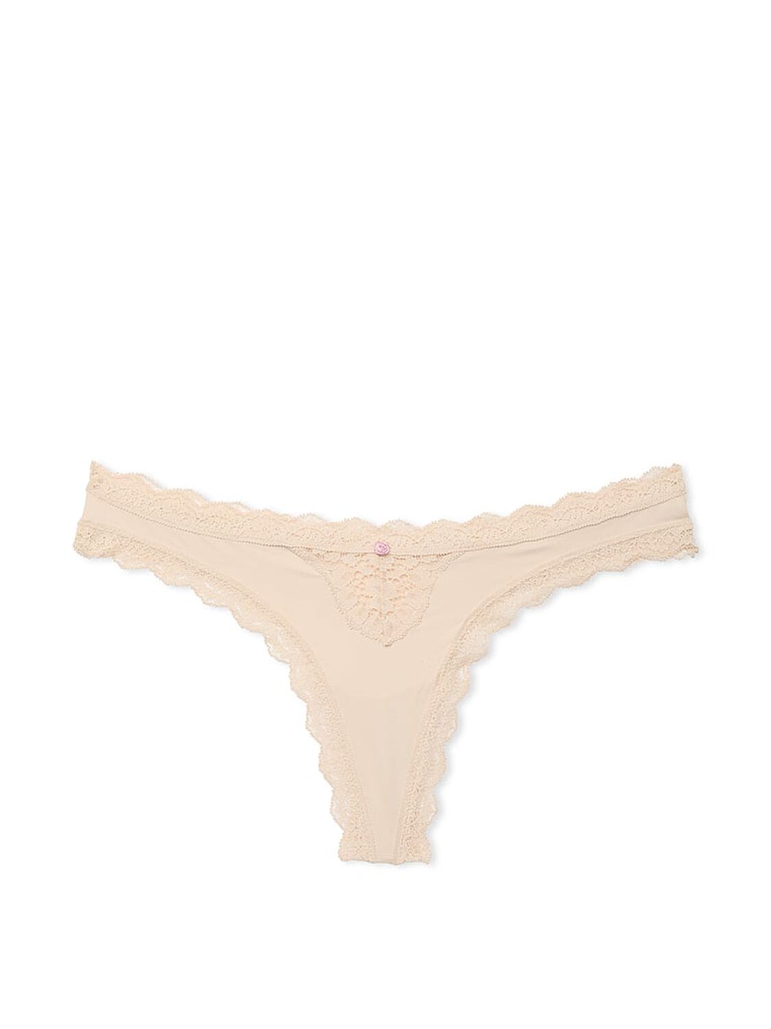 vs Dream Angels Lace-Trim Thong Panty Marzipan 3 of 4 