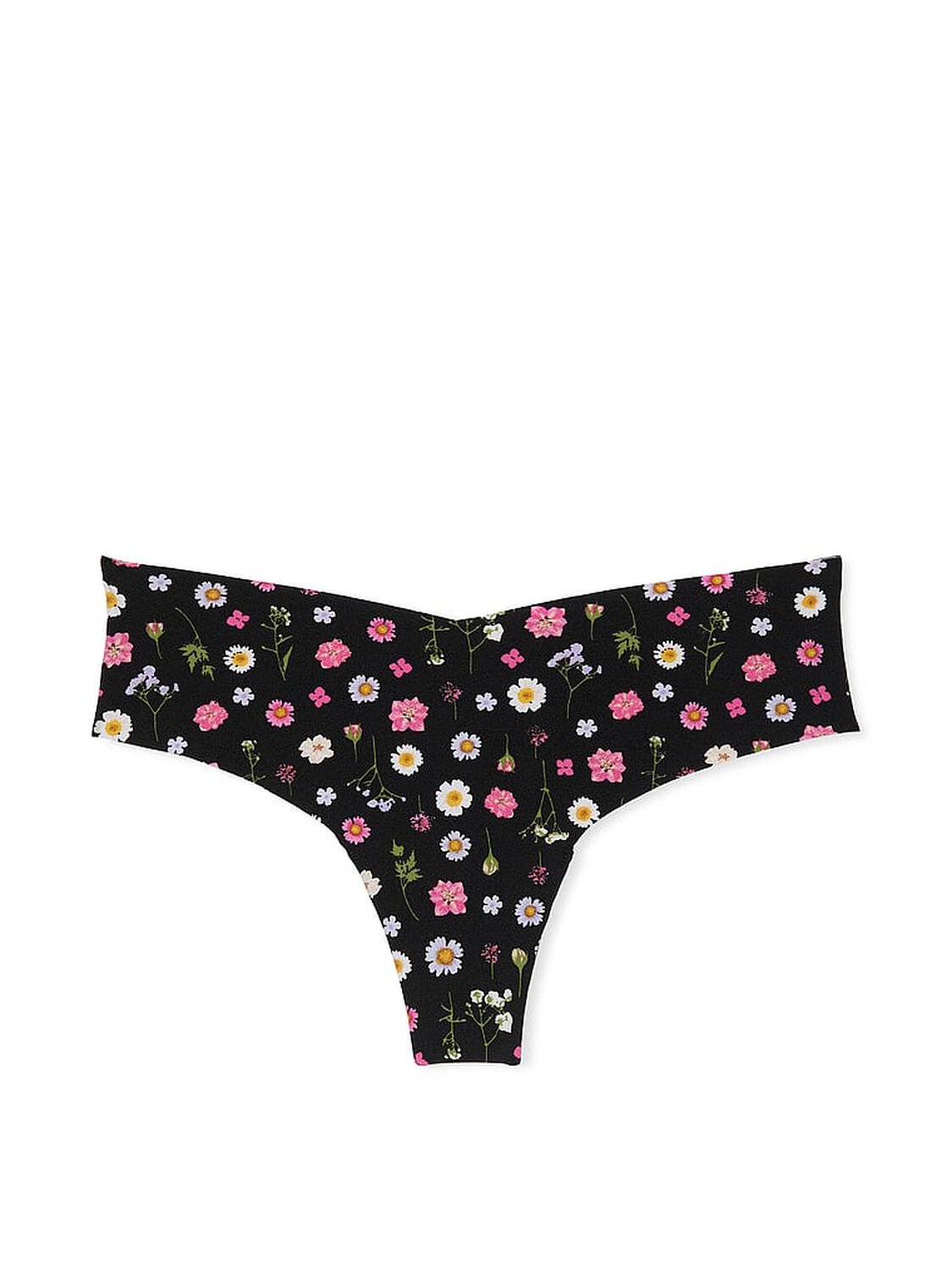 vs No-Show No-Show Thong Panty Black Pressed Floral 3 of 3 