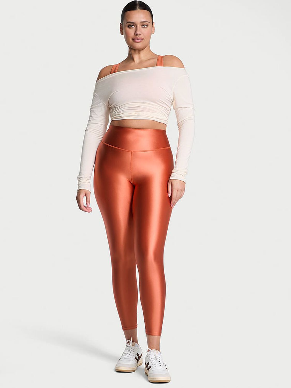 vs Vsx VSX GlossyTech&trade; Legging Burnt Orange Leaves 1 of 3 