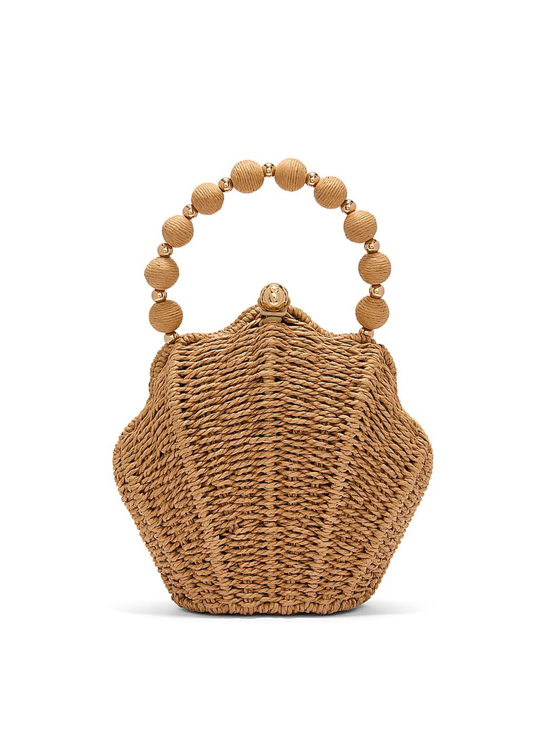 vs Victoria's Secret Shell Straw Crossbody Bag Natural 1 of 3 