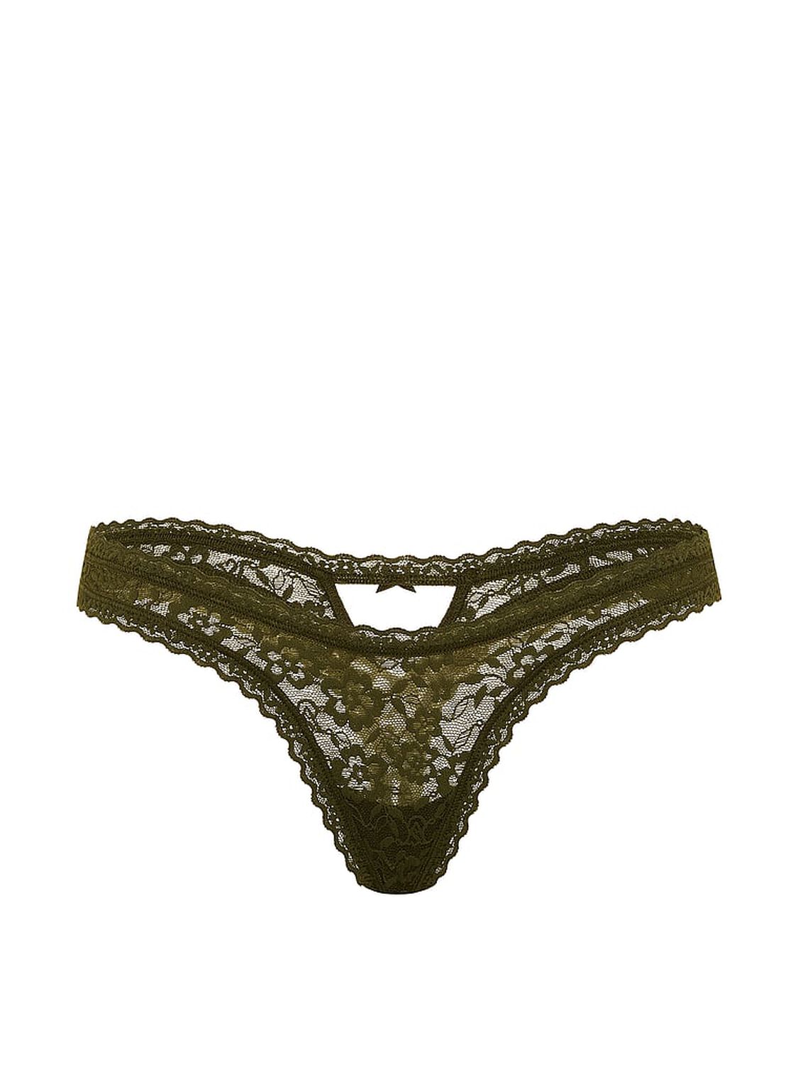 vs The Lacie Lace Keyhole Ultra-Mini Scoop Thong Panty Olive 3 of 3 
