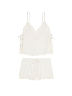 Ribbed Modal & Lace Cami Shorts Set