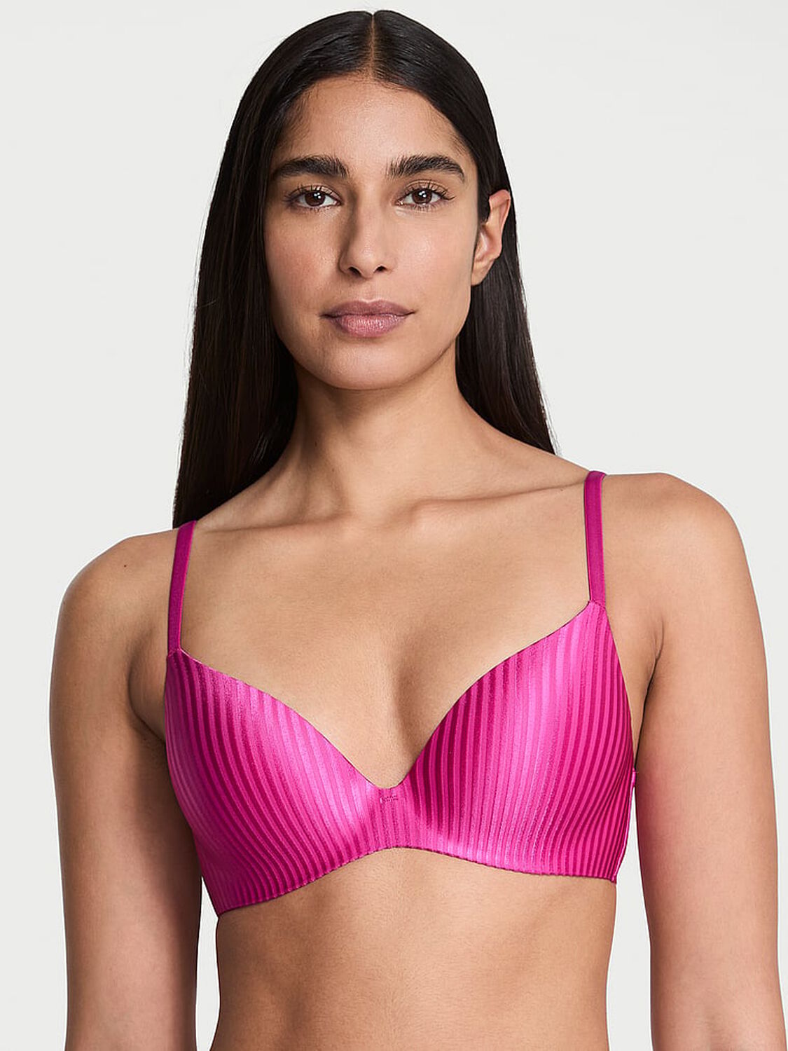 vs Body By Victoria FlexFactor Lightly Lined Plunge Demi Bra Allure Pink 3 of 3 