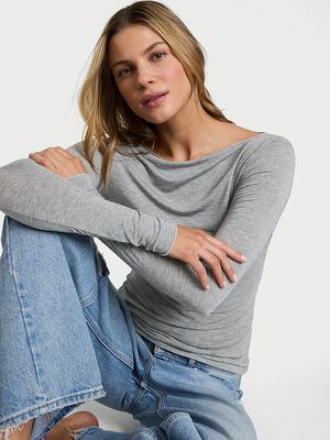 Luxe Cashmere Blend Long-Sleeve Top