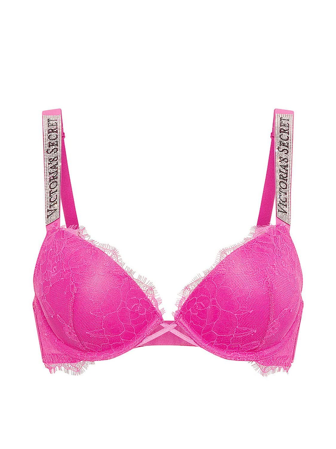 vs Very Sexy Shine Strap Lace Push-Up Bra Pink Fire 3 of 3 