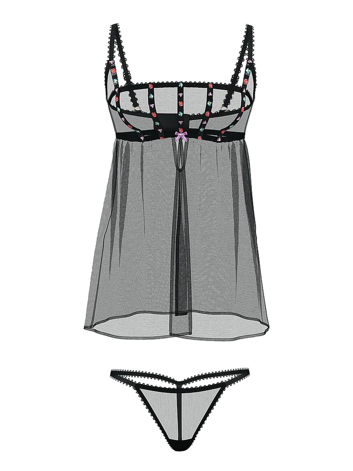 vs Very Sexy Dark Blossom Babydoll Set Dark Blossom 2 of 3 