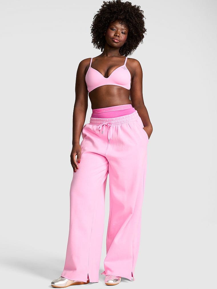 Campus Fleece™ Wide-Leg Split-Hem Sweatpants Pink Lollipop Shine S