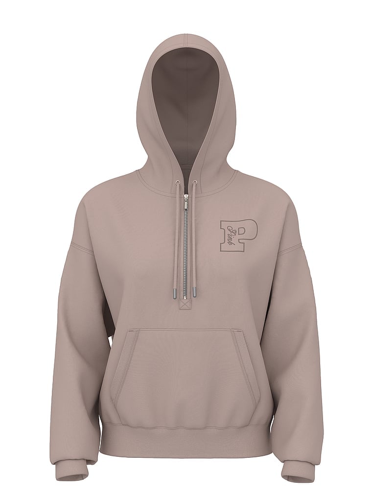 Ivy Fleece Campus Half-Zip Hoodie Iced Coffee L | Victoria's