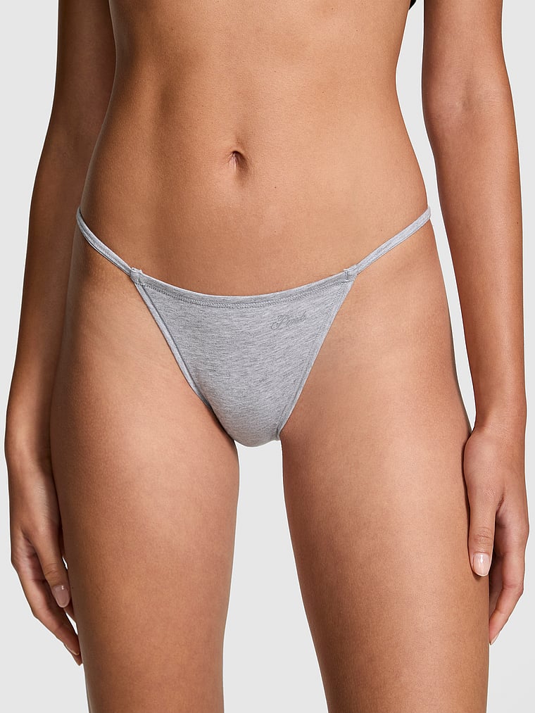 Cotton String Bikini Panty Medium Heather Grey | Victoria's