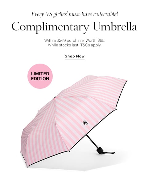 Free umbrella with min spend $249