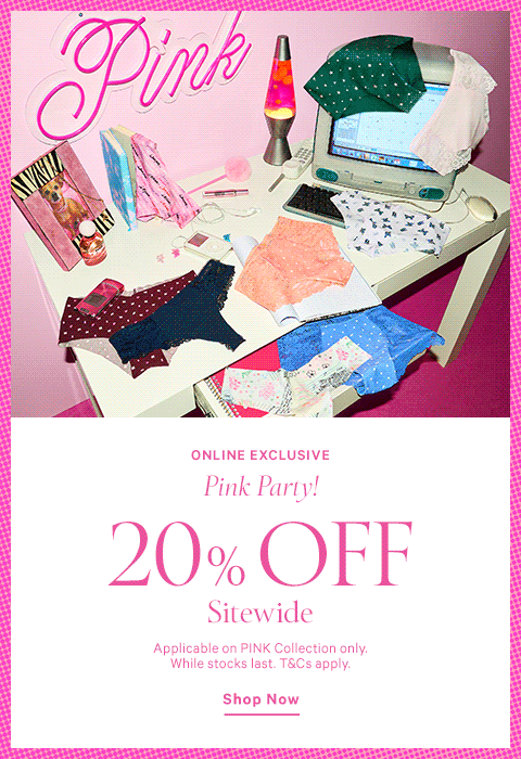 Pink Sitewide 20% off