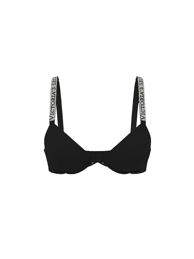 Logo Shine Strap Push-Up Bra Black 38 D | Victoria's Secret Australia