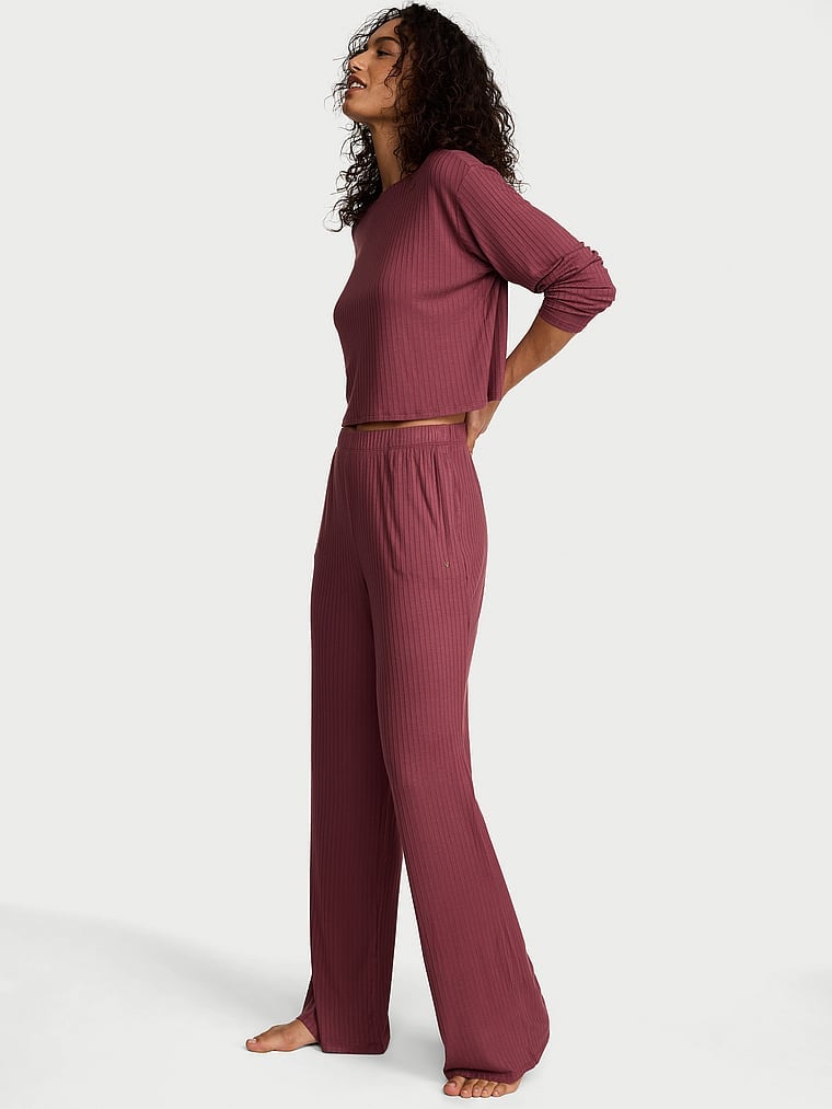 mag【soor ploom】Lounge Set 2y SoSoft™ Modal Wide-Rib Long Lounge Set Morning Rose | Victoria's