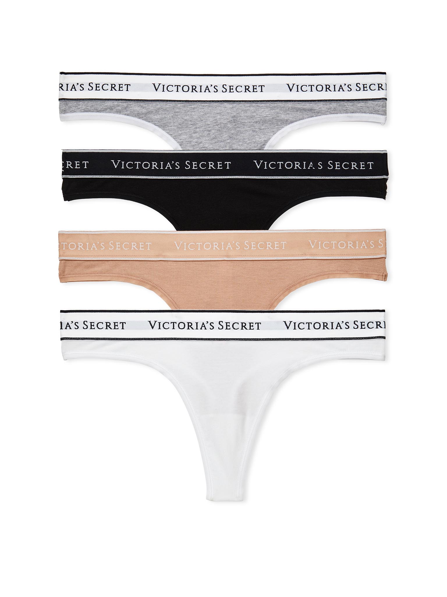 4-Pack Logo Cotton Thong Panties | Victoria's Secret Australia
