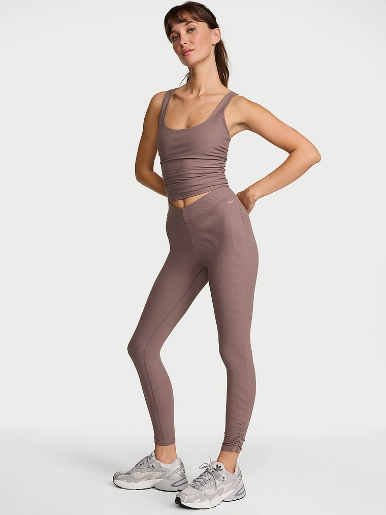 VSX Elevate™ Rib Ruched V-Waist Legging Cloudy Grey XS