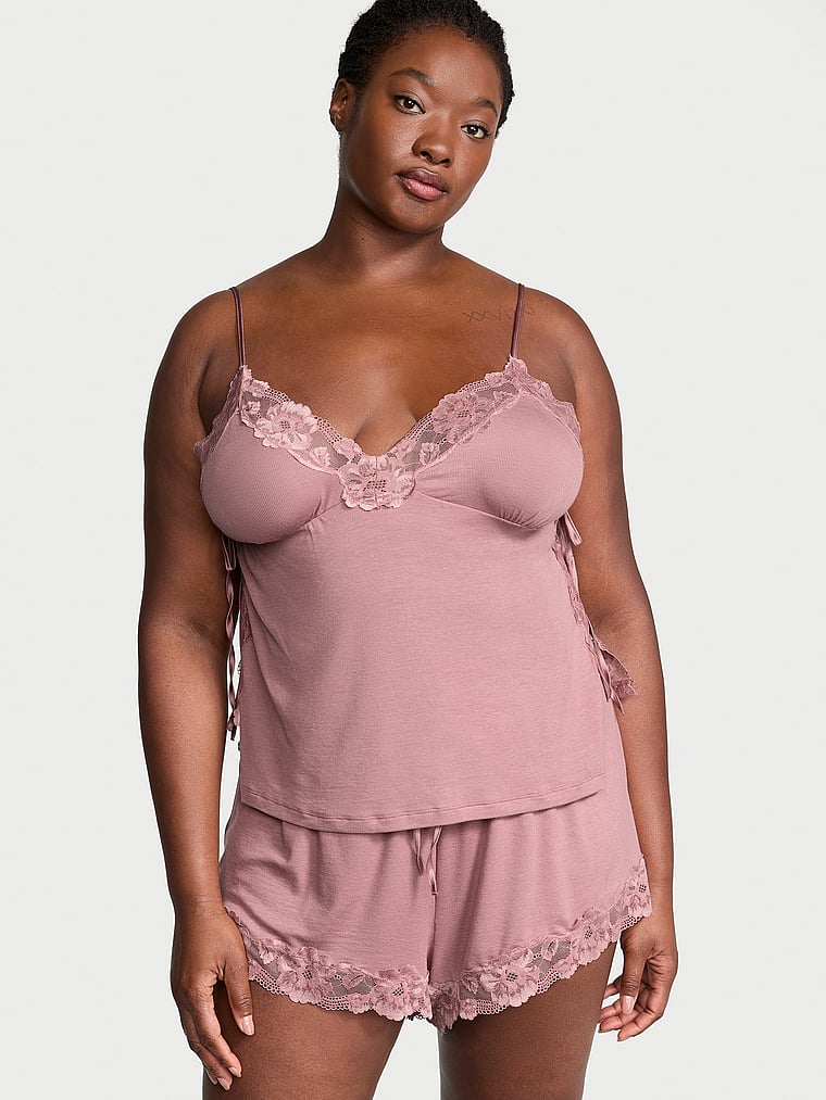 Buy Ribbed Modal & Lace Cami Shorts Set - Order Victoria's Secret Online | Victoria's Secret Australia